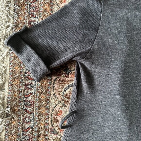 Gray open front cardigan short sleeves with belt loops - Picture 8 of 8
